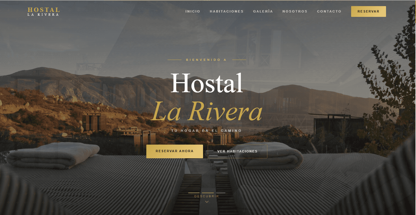 Página web de hotelería - Hostal Rivera